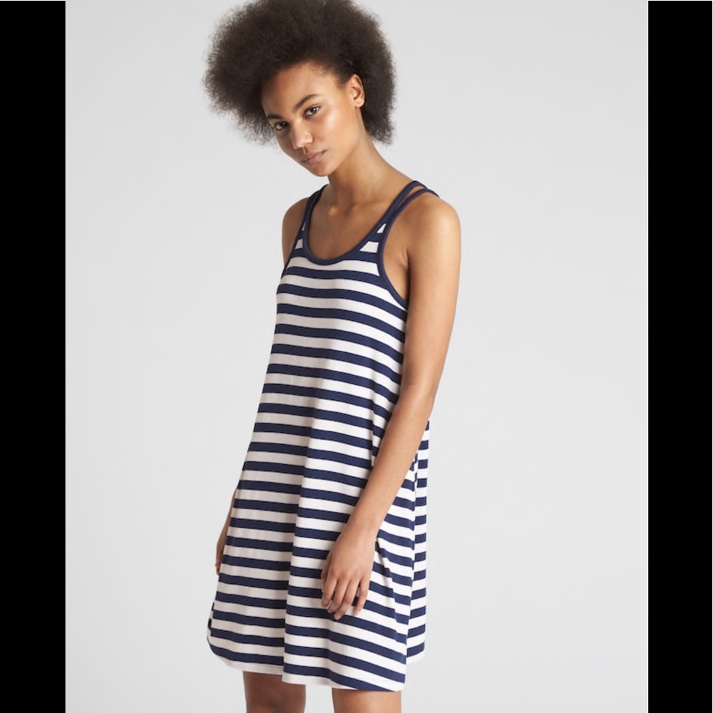 NWOT GAP Softspun Navy Stripe Dress